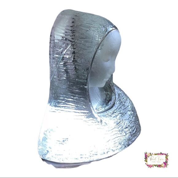 Viking Art Hand Made Frosted & Clear Glass Madonna Figurine - Picture 3 of 7